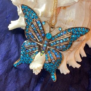 Butterfly necklace/ brooch necklace or car mirror charm 🦋